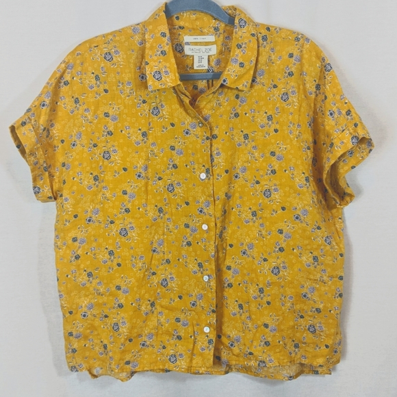 Rachel Zoe Tops - Rachel Zoe Women's Linen Button Up ShortSleeve Top